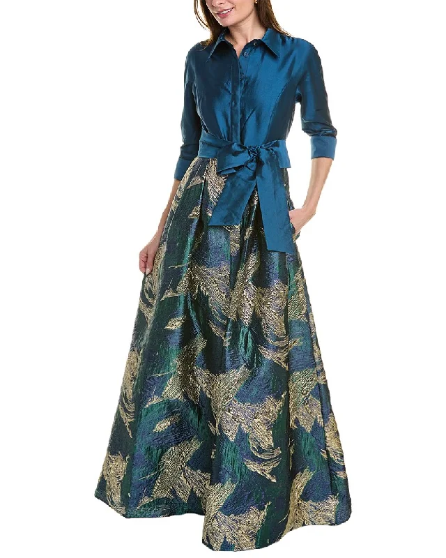 Mega Sale Teri Jon by Rickie Freeman Taffeta Shirt Gown