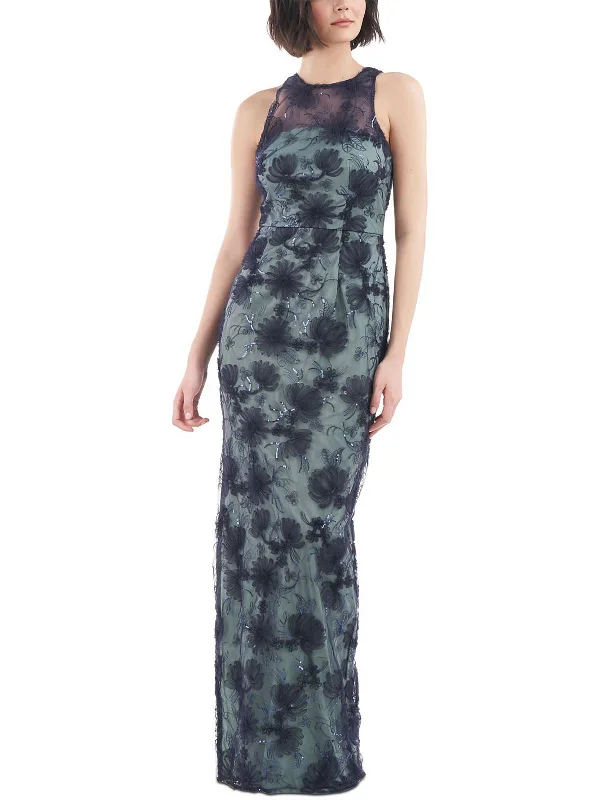 Price Fest Womens Applique Maxi Evening Dress