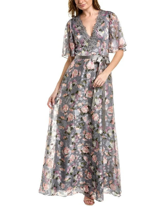 New Arrival Aidan Mattox Burnout Floral Gown