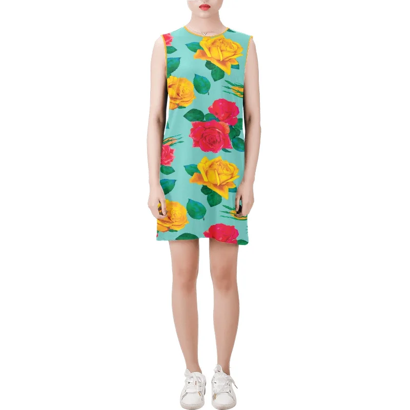 TIME-Limited Offer Sleeveless Round Neck Shift Dress (Model D51)