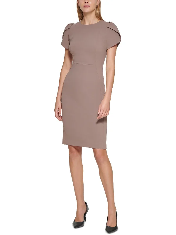 Big Savings Petites Womens Panel Midi Sheath Dress