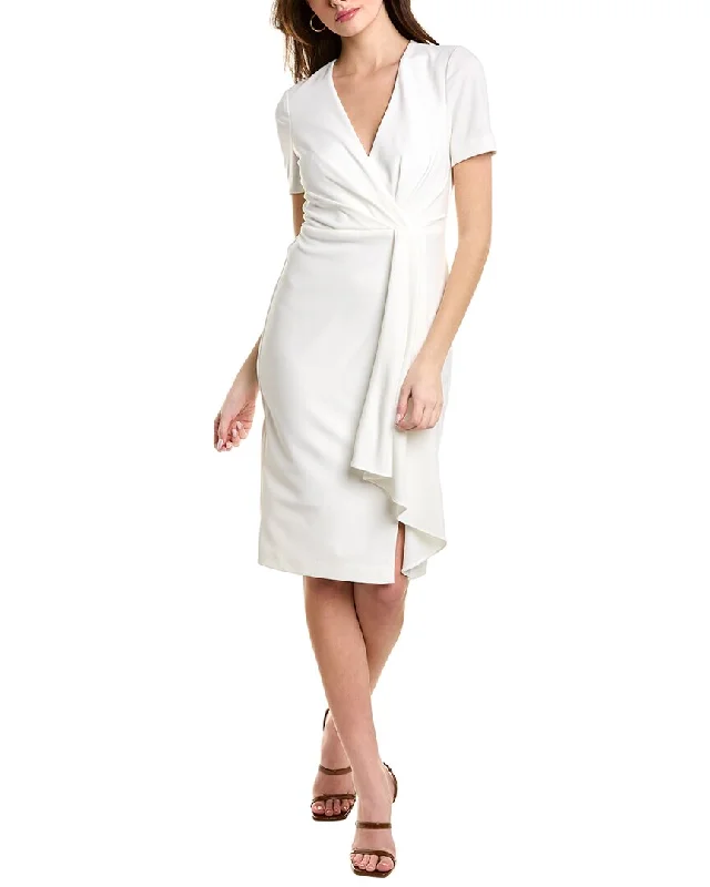 Best Deals Badgley Mischka Pleated Sheath Dress