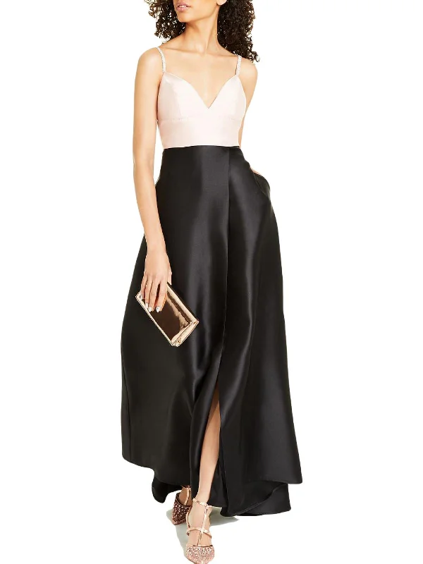 Weekend Special Juniors Womens Faux Wrap Maxi Evening Dress