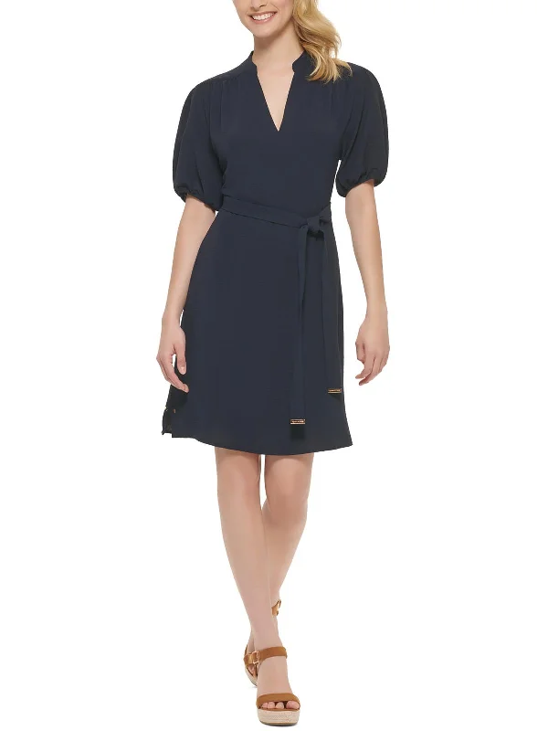 Unmissable Offer Womens Button Detail V-Neck Mini Dress