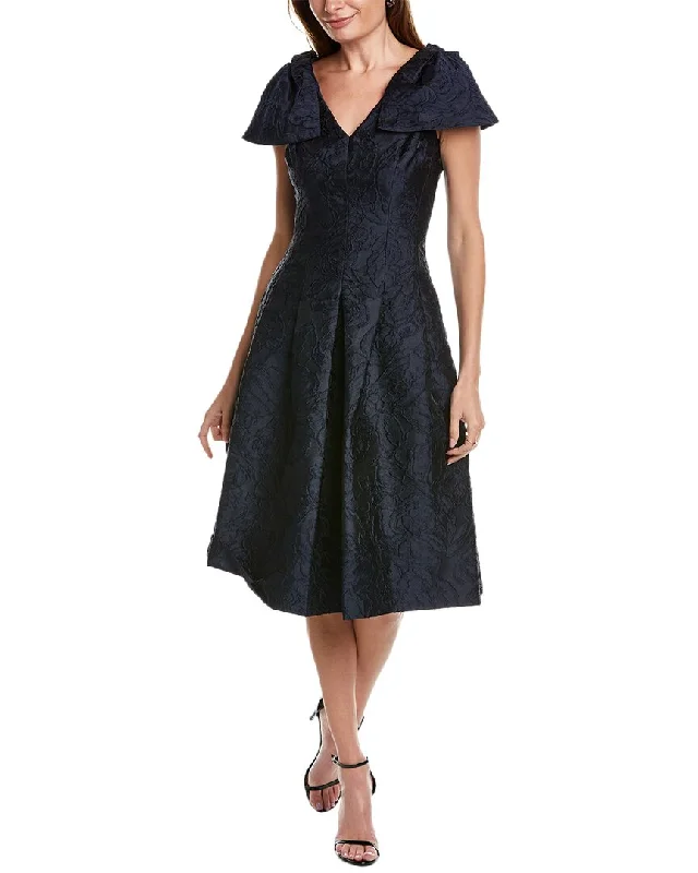 Midnight Sale Teri Jon by Rickie Freeman Jacquard Midi Dress
