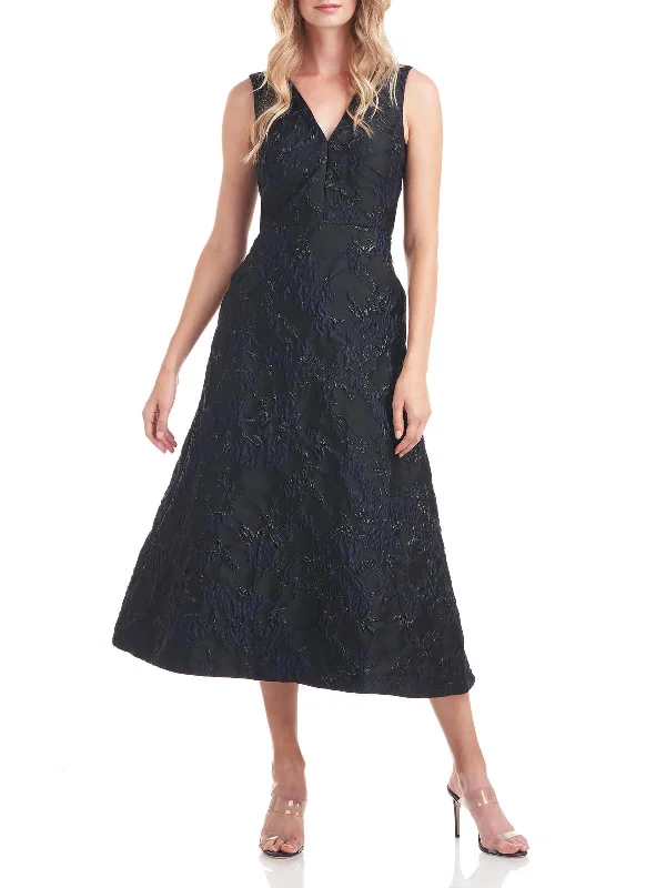 Huge Discounts Womens Shimmer Sleeveless Evening Dress