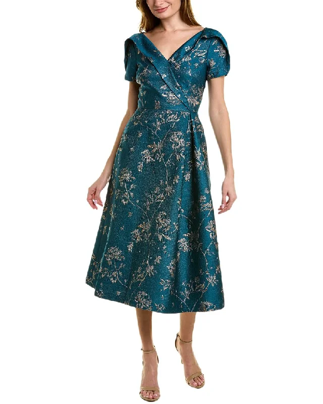 Savings Galore Teri Jon by Rickie Freeman Jacquard A-Line Dress