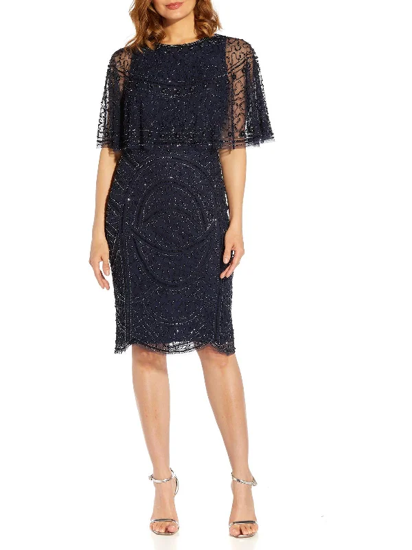 Buy Now Womens Beaded Sheath Cocktail and Party Dress