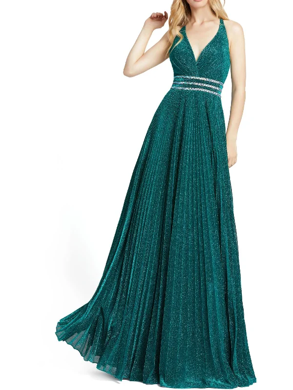 Act Fast Womens Glitter Full Length Evening Dress