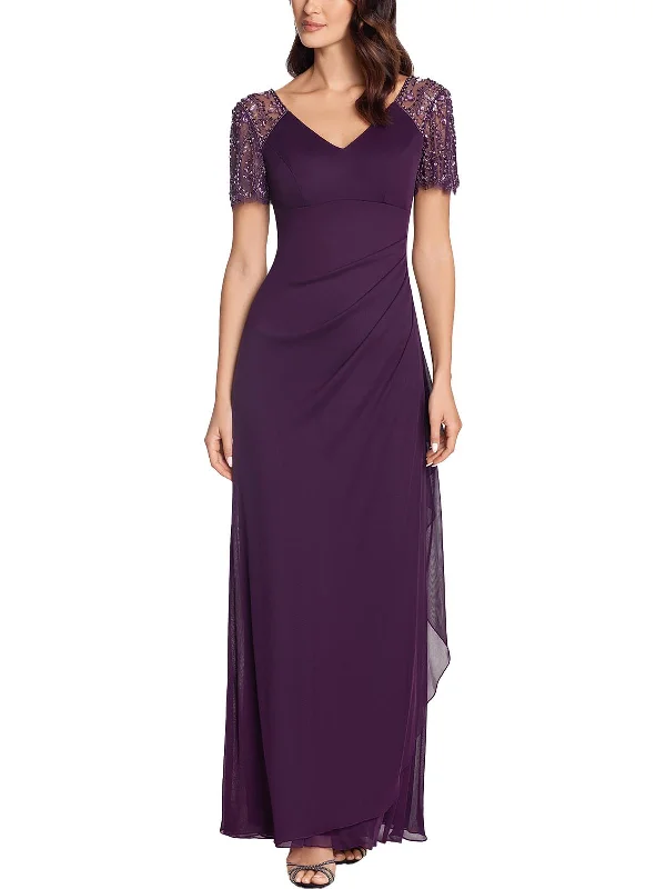 Midnight Sale Plus Womens Embellished Maxi Evening Dress