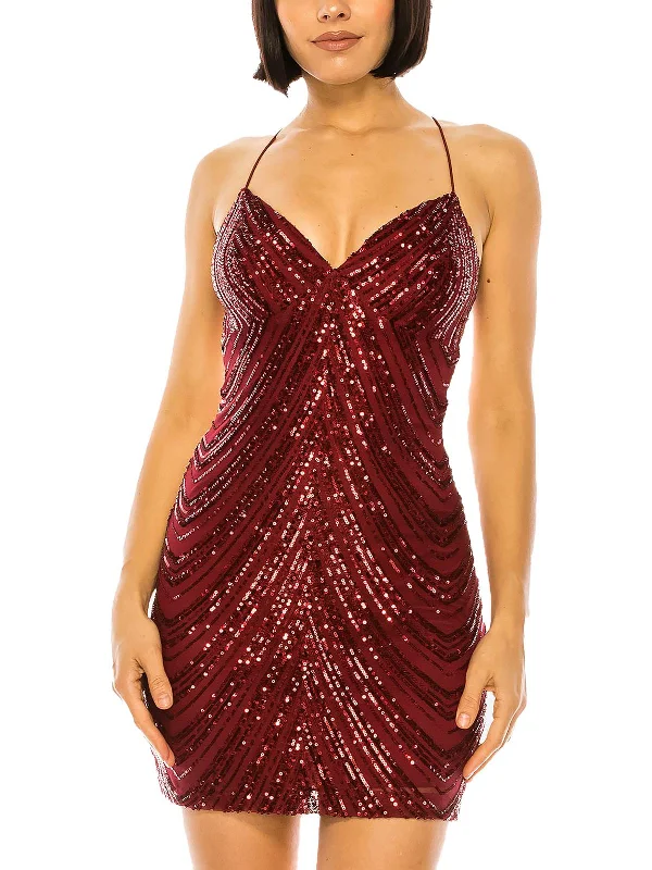 Reduced Prices Juniors Womens Sequin Mini Bodycon Dress