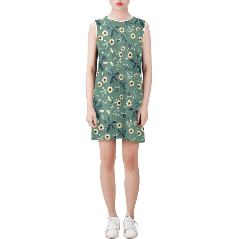 Online Specials Sleeveless Round Neck Shift Dress (Model D51)
