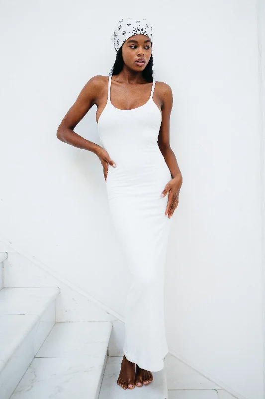 Limited Time Jennifer Dress Ribbed - White