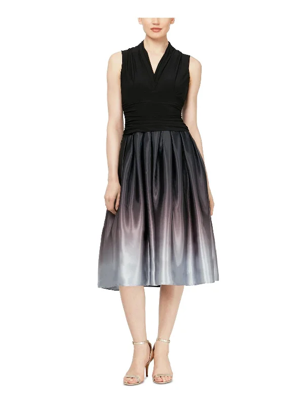 Amazing Deals Womens Ruched Glitter Cocktail and Party Dress