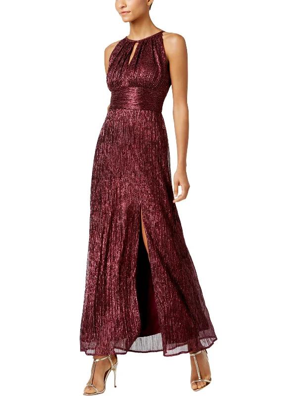 Blowout Sale Petites Womens Metallic Empire Waist Evening Dress