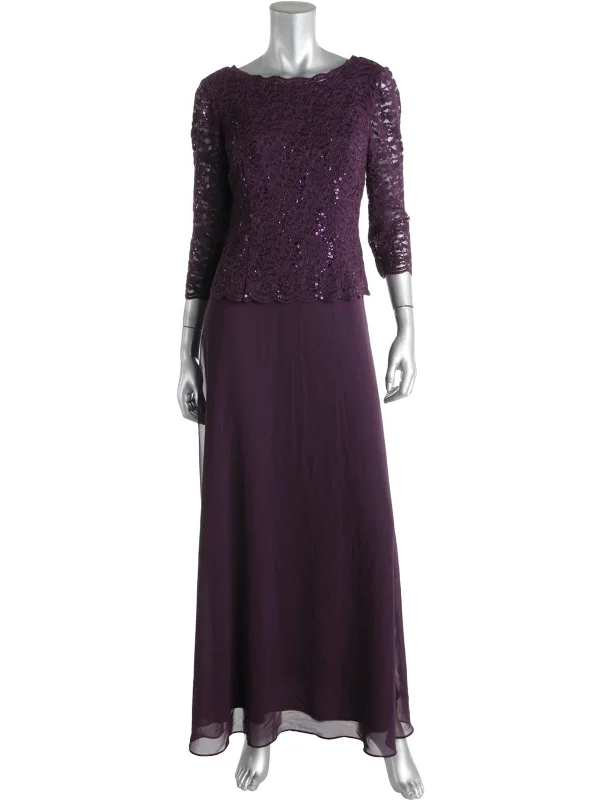 Today's Special Womens Sequined Lace Overlay Mother of the Bride Dress