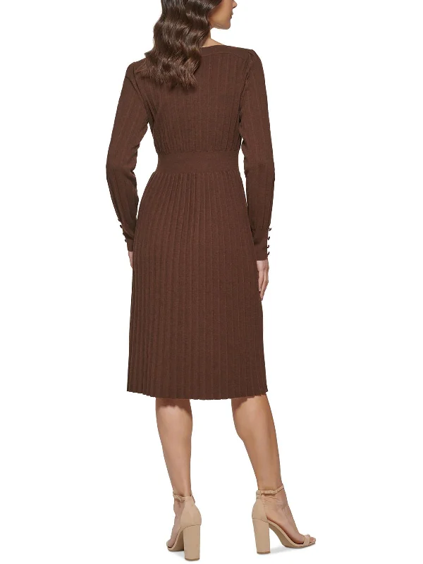 Price Drop Alert Womens Soft Pleated Sweaterdress