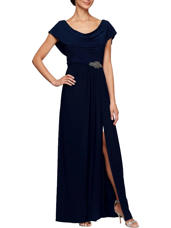 Buy More, Save More Womens Crowlneck Embellished Evening Dress