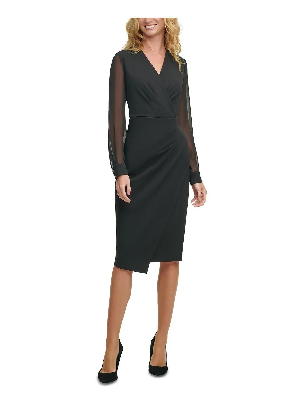 Low Prices Womens Illusion Asymmetrical Wear to Work Dress