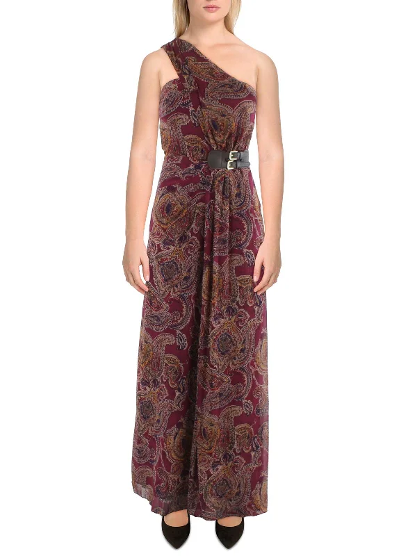 Weekend Deal Womens Chiffon Paisley Evening Dress