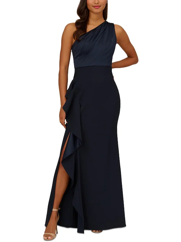 Major Savings Womens Pleated Ruffle Evening Dress