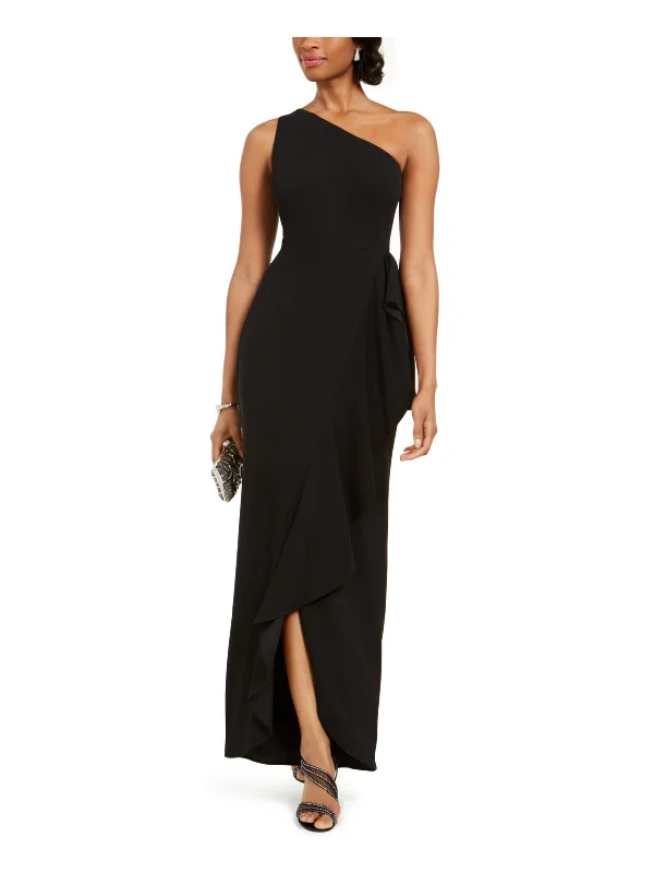 Huge Savings Womens One Shoulder Solid Formal Dress
