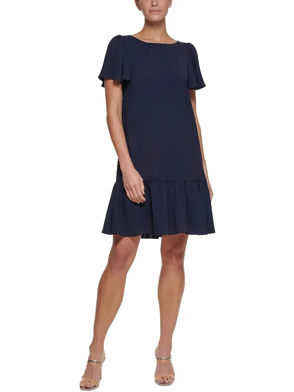 Value Deals Womens Trapeze Flutter Sleeves Shift Dress