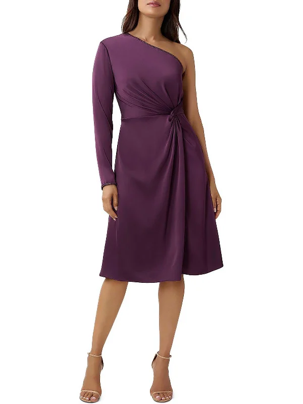 Price Blitz Womens Twist Front Midi Cocktail and Party Dress