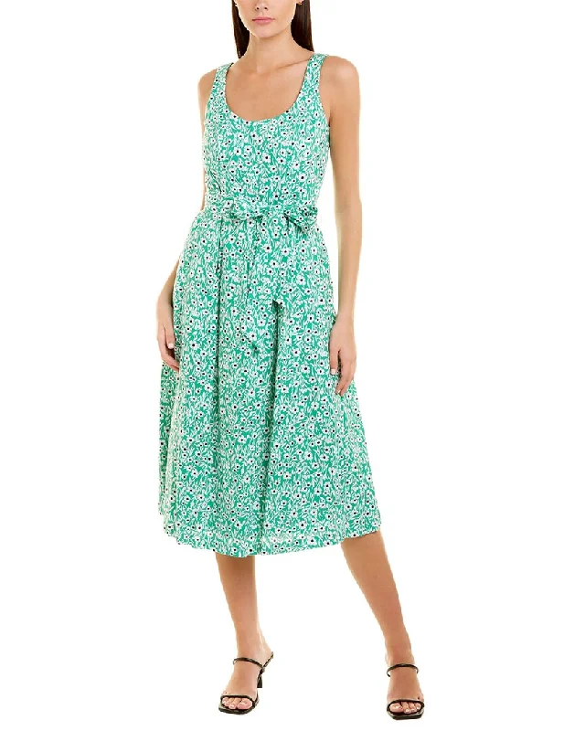 Daily Specials Anne Klein Tie Waist Linen-Blend Midi Dress