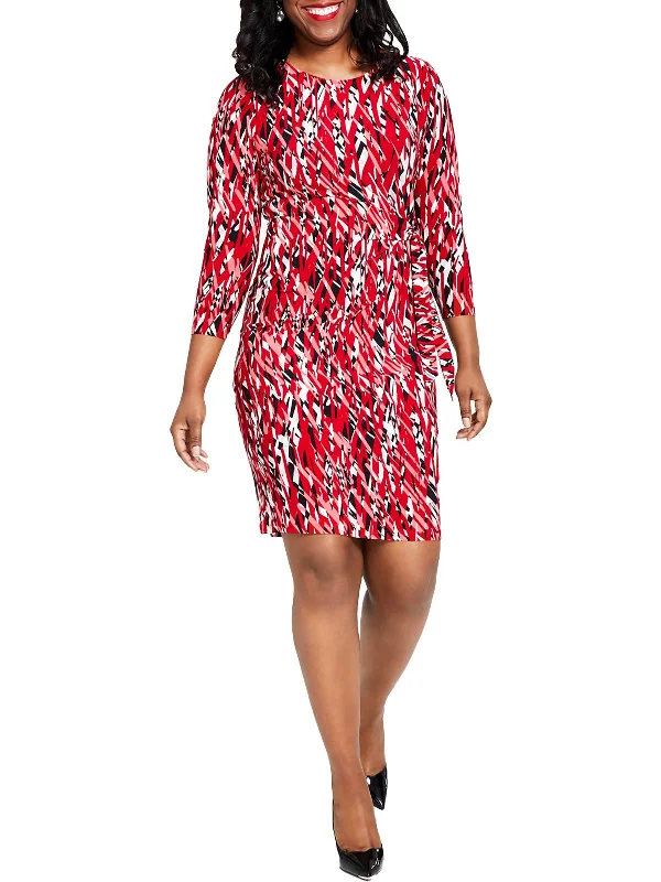 Exclusive Savings Womens Printed Gathered Bodycon Dress