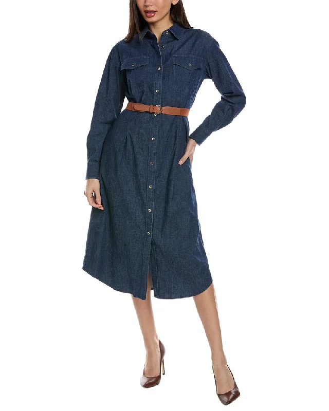 Steals and Deals Jones New York Belted Denim Shirtdress