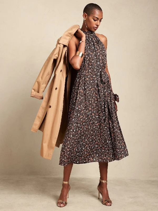 Holiday Sale Halter Midi Dress