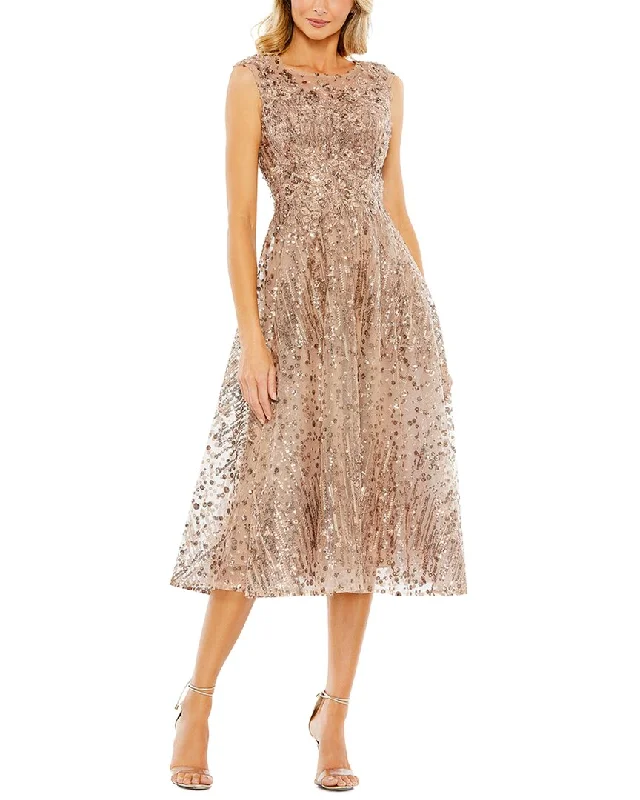 Special Savings Mac Duggal Sequined Cap Sleeve Fit And Flare Dress
