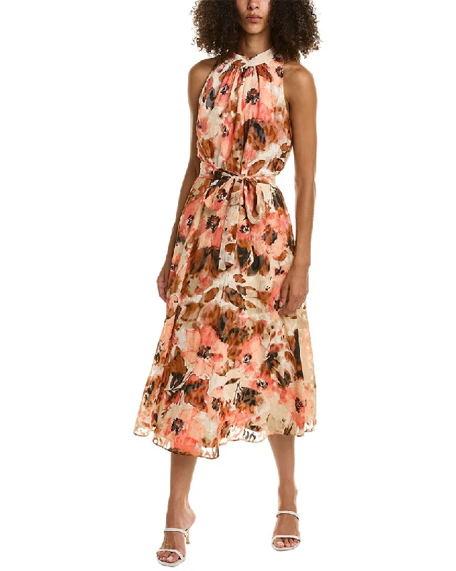 One-DAY Sale Anne Klein Tie Neck Midi Dress