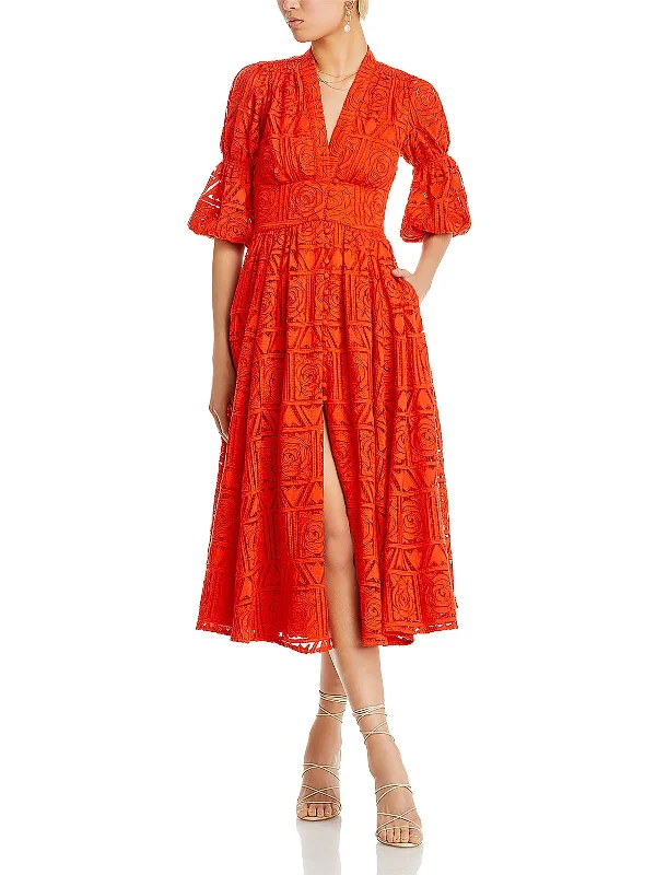 Stock Clearance Willow Womens Daytime Embroidered Midi Dress
