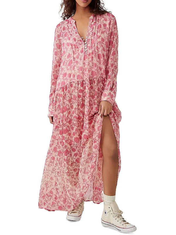 Savings Alert Womens Sheer Long Maxi Dress