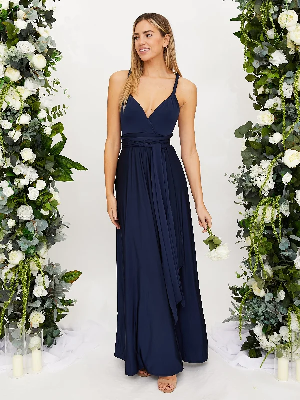 Weekend Special Multi-way Slinky Maxi Dress / Navy