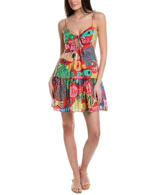 Can't Miss FARM Rio Striped Fishes Mini Dress
