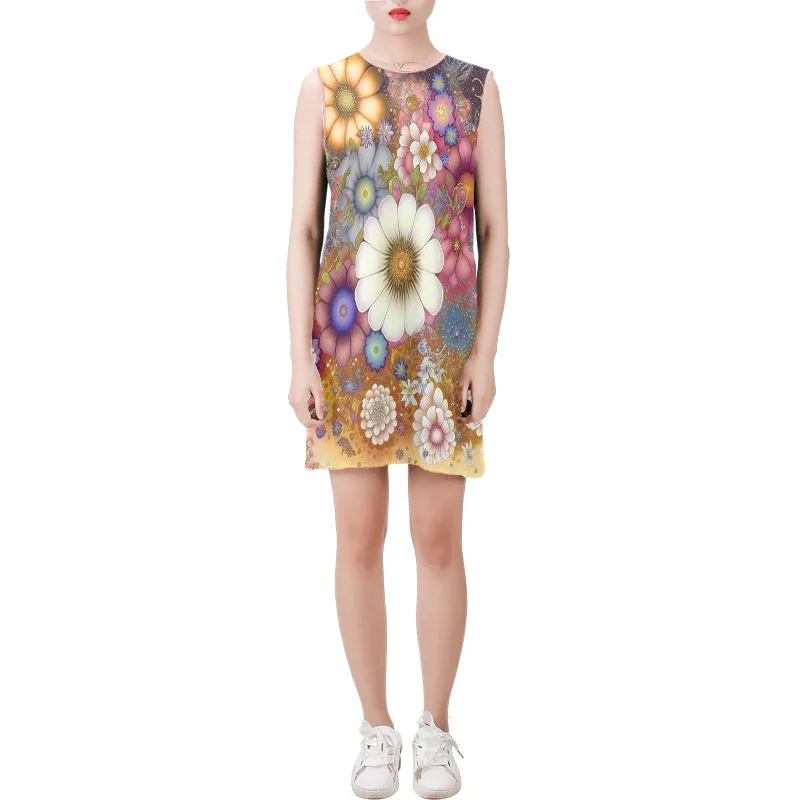 Exclusive Savings Sleeveless Round Neck Shift Dress (Model D51)