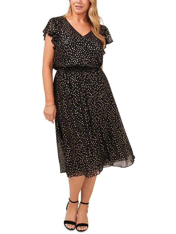 Bargain Prices Plus Womens Metallic Long Midi Dress