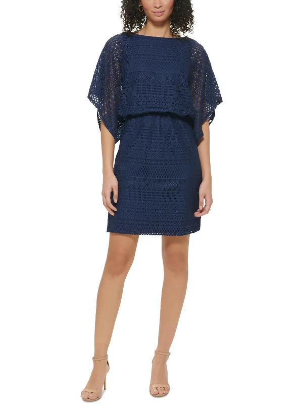 Huge Savings Petites Womens Blouson Short Cocktail And Party Dress