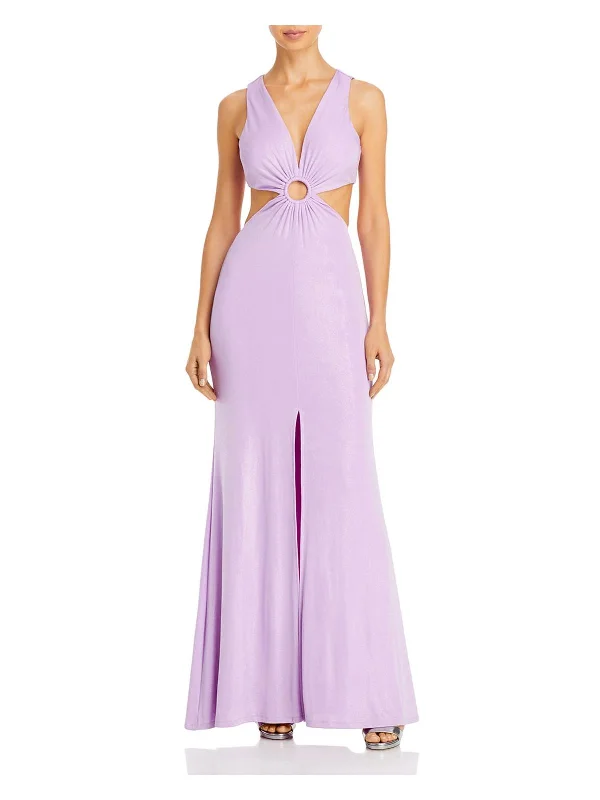 Super Sale Womens Ruched Cut-Out Evening Dress