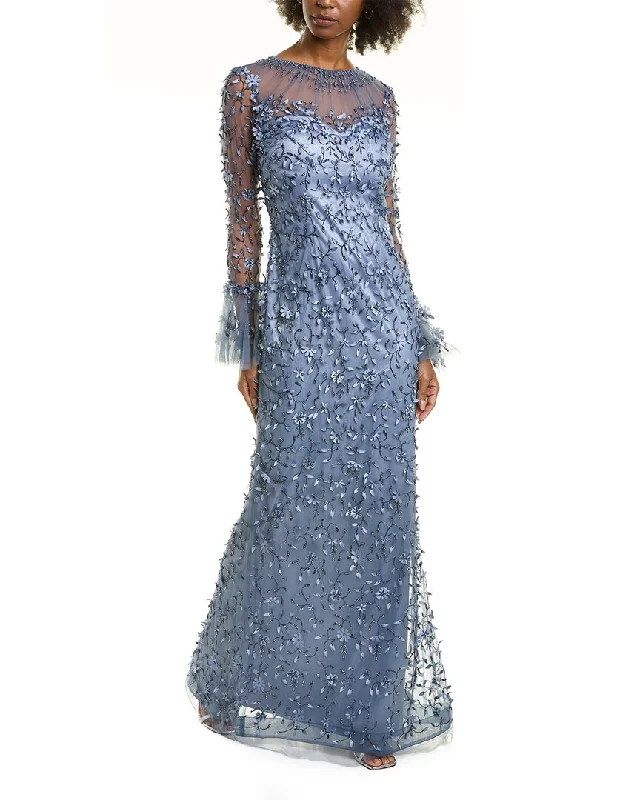 Flash Sale Teri Jon by Rickie Freeman Tulle Overlay Gown