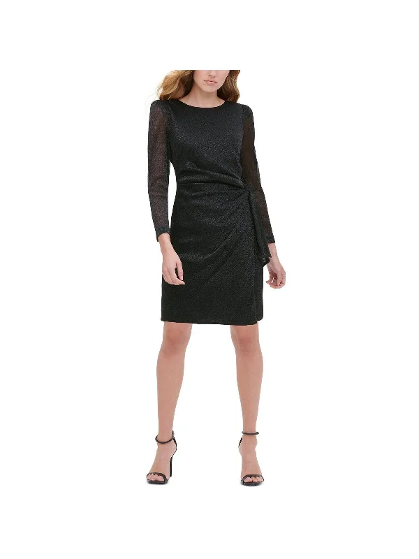 Price Break Womens Midi Metallic Sheath Dress