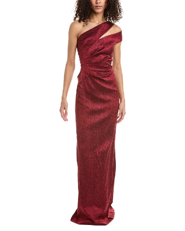 Instant Discount Teri Jon by Rickie Freeman One-Shoulder Gown