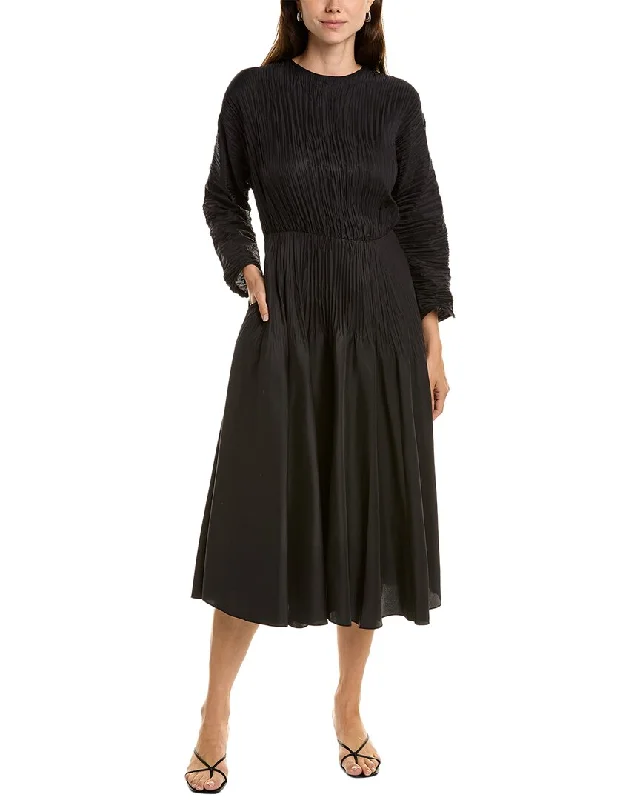 Hot Deal Vince Pleated Boatneck Dress