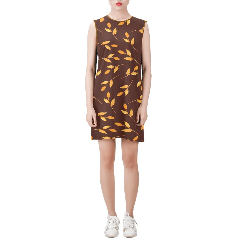 Special Price Sleeveless Round Neck Shift Dress (Model D51)