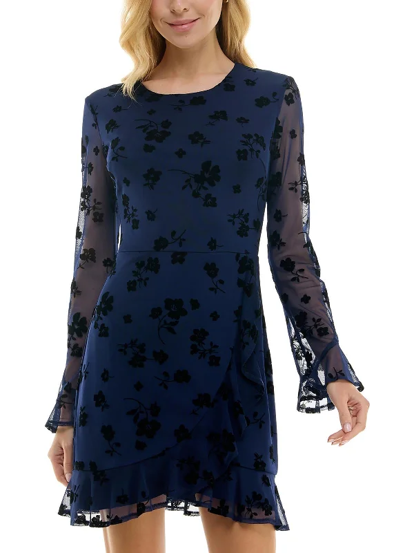 Extra Savings Petites Womens Floral Causal Sheath Dress