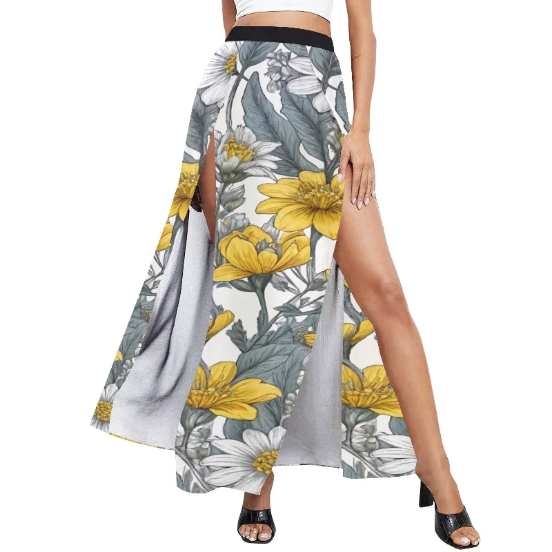 Steals and Deals Women's High Slit Long Beach Dress (S40)