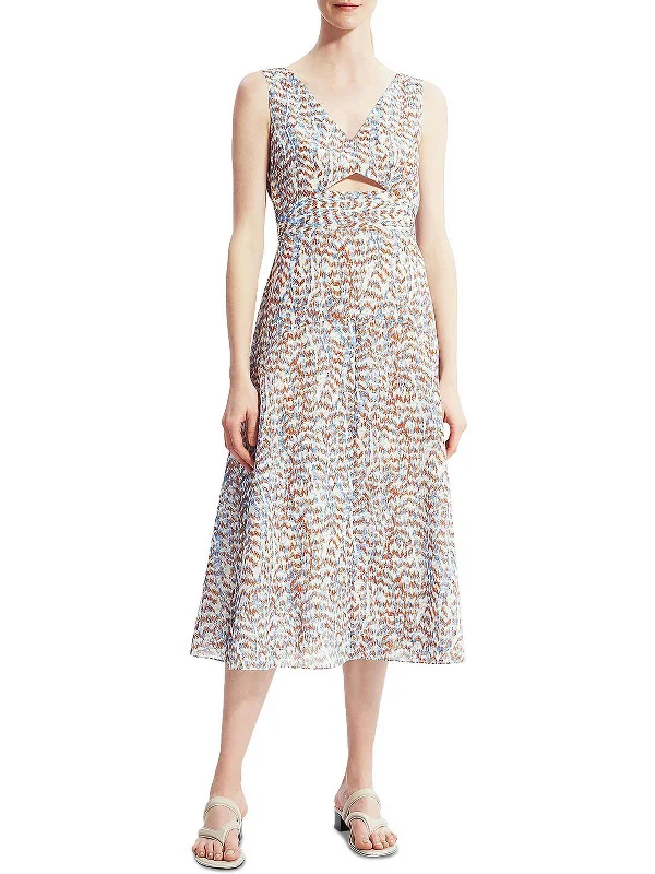 Unbeatable Prices Womens V-Neck Calf Midi Dress